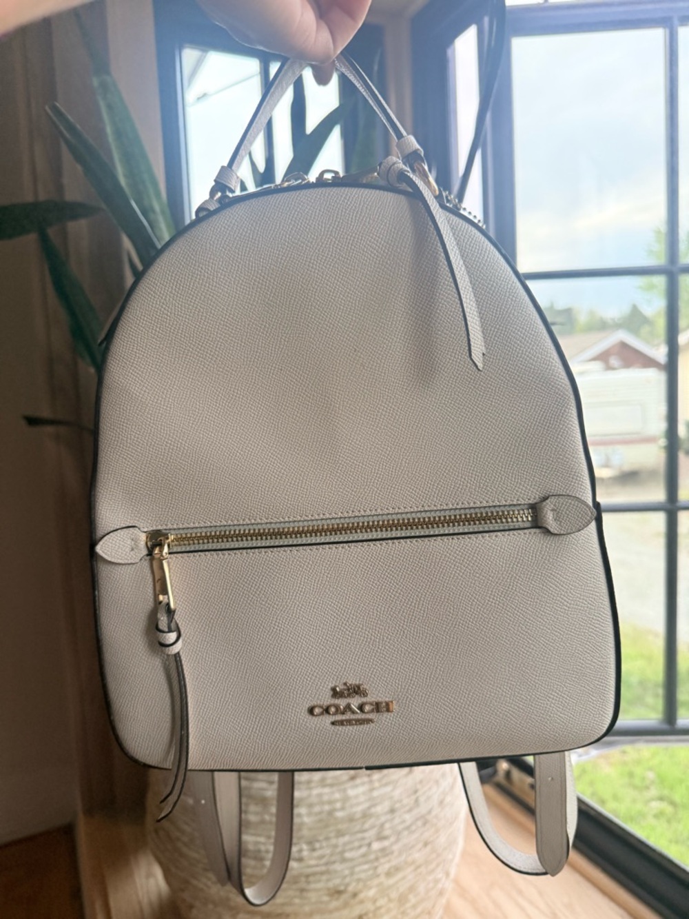 Coach Chalk Pebbled Leather Mini Backpack with Gold Hardware - Picture 5 of 6